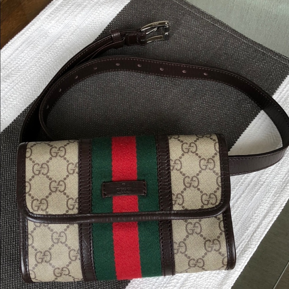 Authentic Vintage Gucci Belt Bag Pouch Monogram